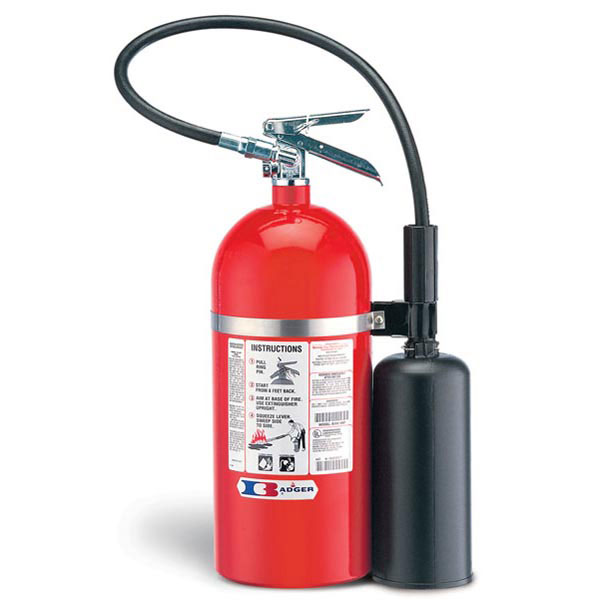 Badger™ 10 lb CO2 Fire Extinguisher w/ Brass Valve & Wall Hook – 10B:C