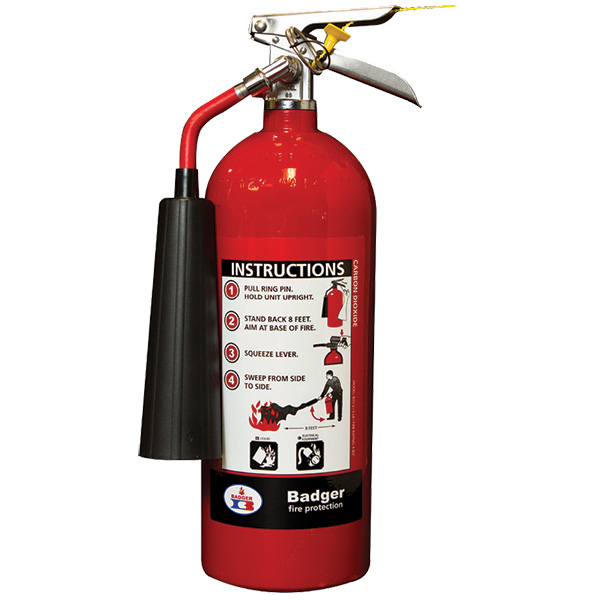 Badger™ 5 lb CO2 Fire Extinguisher w/ Brass Valve & Wall Hook – 5B:C