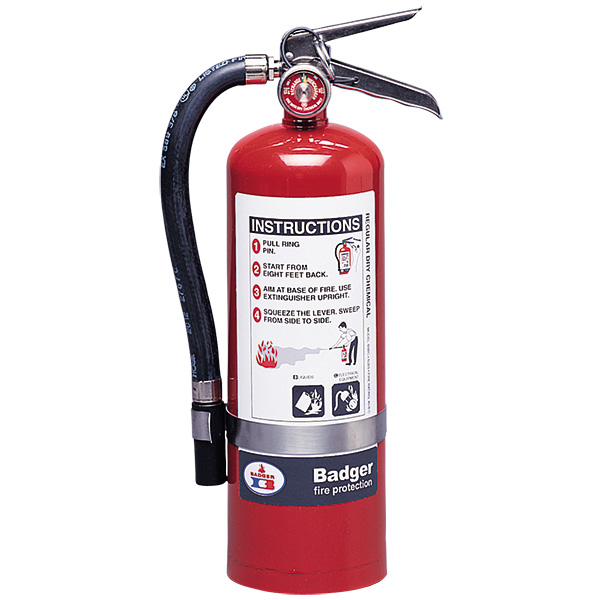 Badger™ Stored Pressure 5.5 lb BC Fire Extinguisher w/ Brass Valve & Wall Hook – 40B:C