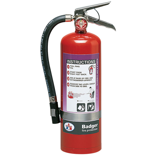 Badger™ 5 lb Purple K Fire Extinguisher w/ Brass Valve & Wall Hook – 30B:C