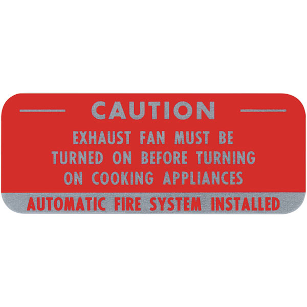Aluminum Hood "Caution…" Sign, 5" x 2"