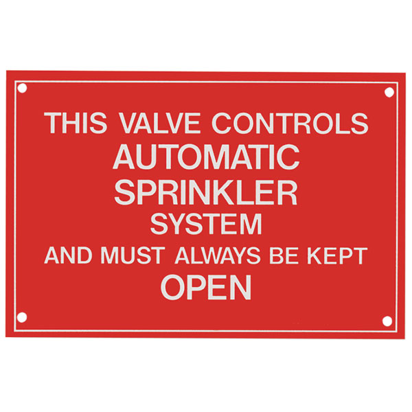 Aluminum "This Valve Controls…" Sign, 6" x 4" (Not Plastic Coated)