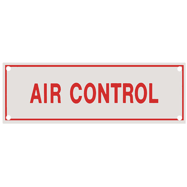 Aluminum "Air Control" Sign, 6" x 2"