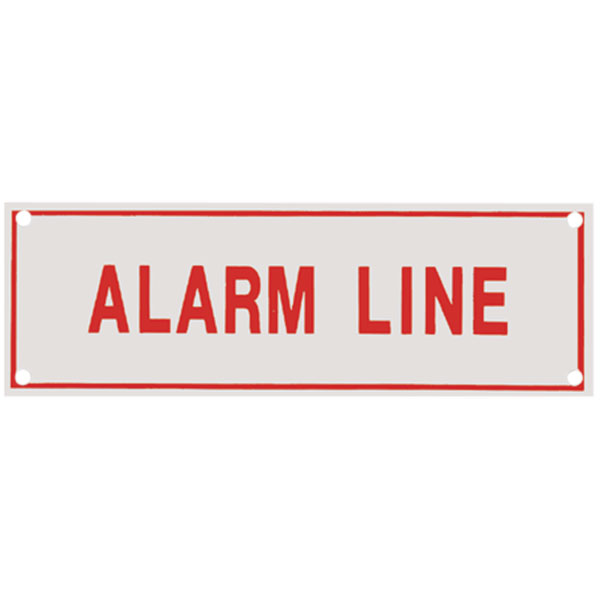 Aluminum "Alarm Line" Sign, 6" x 2"