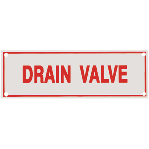 Aluminum "Drain Valve" Sign, 6" x 2"