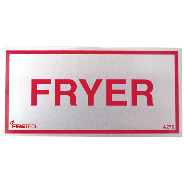 Aluminum System "Fryer" Sign, 4" x 2"