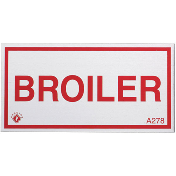 Aluminum System "Broiler" Sign, 4" x 2"