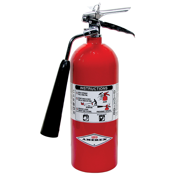 Amerex® 5 lb CO2 Fire Extinguisher w/ Wall Hanger – 5B:C