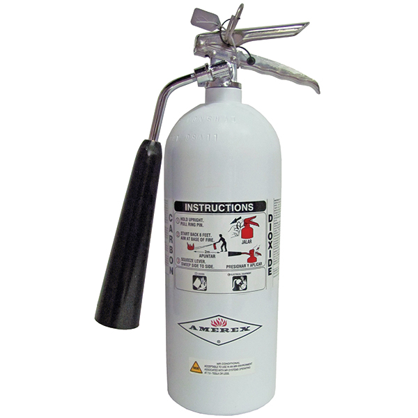 Amerex® 5 lb CO2 Non-Magnetic Fire Extinguisher w/ Wall Hanger – 5B:C