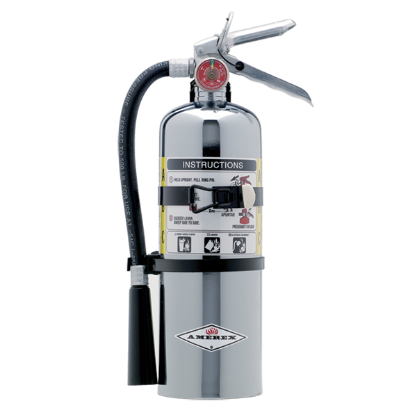 Amerex® 5 lb ABC Fire Extinguisher Chrome w/ Vehicle Bracket – 2A:10B:C