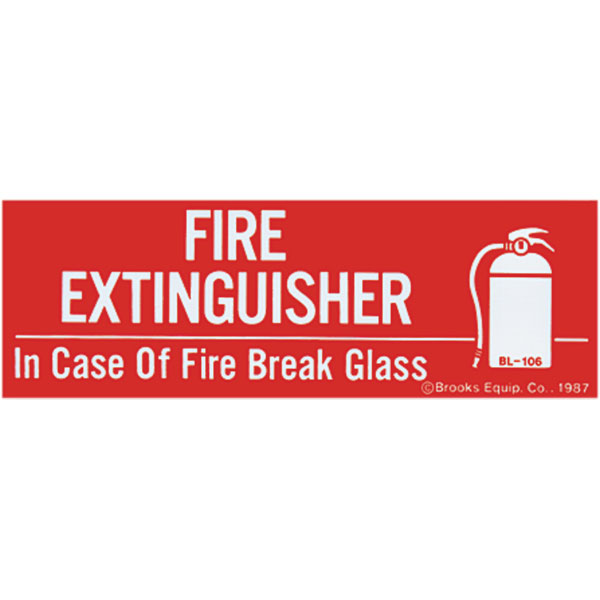Self-Adhesive Vinyl "Fire Extinguisher – In Case of Fire..." Sign, 6" x 2"
