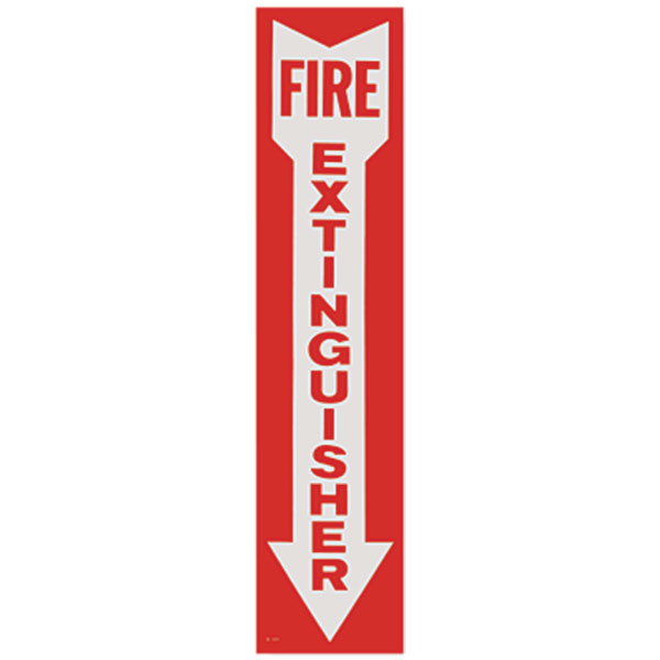 Self-Adhesive Vinyl "Fire Extinguisher" Arrow Sign, 4" x 18"