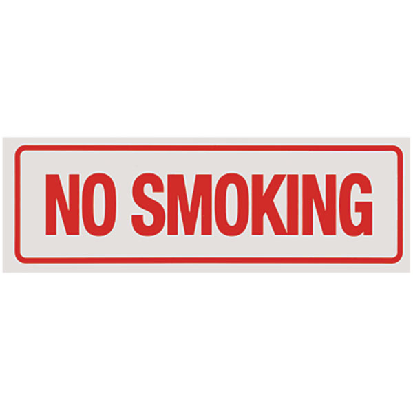 Self-Adhesive Vinyl "No Smoking" Sign, 12" x 4"