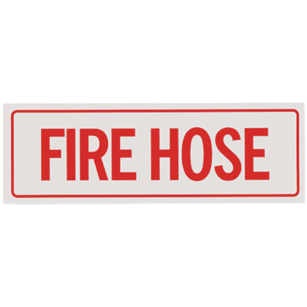Self-Adhesive Vinyl "Fire Hose" Sign, 12" x 4"