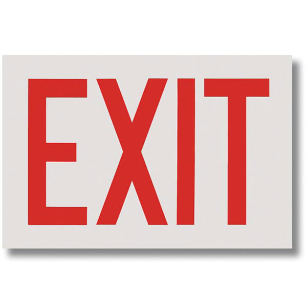 Self-Adhesive Vinyl "Exit" Sign, White Background, 12" x 8"