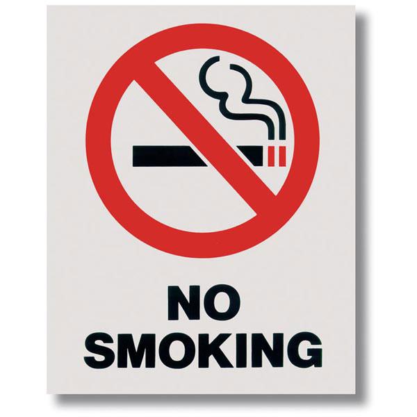 Self-Adhesive Vinyl "No Smoking" Sign, 8" x 10"