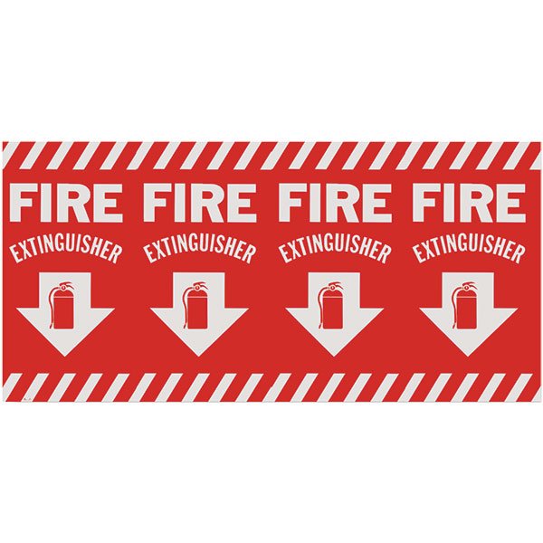 Self-Adhesive Vinyl Wraparound "Fire Extinguisher" Arrow Sign, 24 1/2" x 12 1/2"
