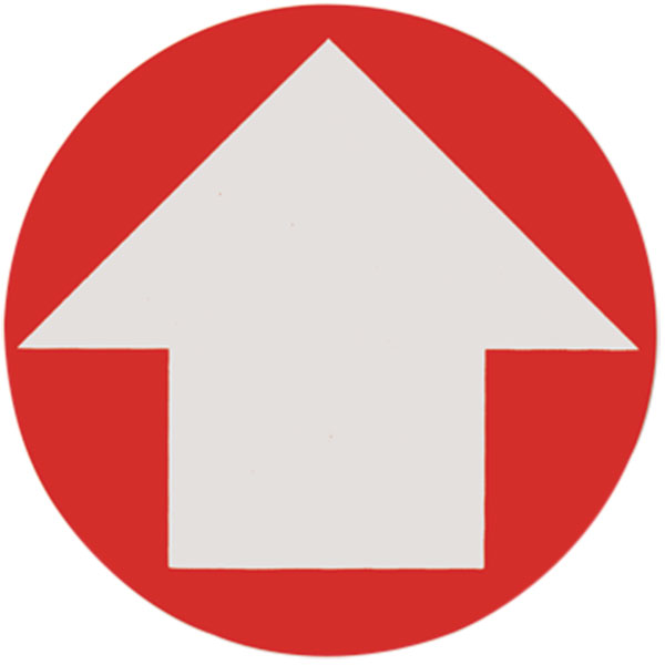 Self-Adhesive Vinyl Directional Arrow Sign, 4" Dia