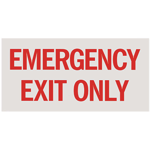 Self-Adhesive Vinyl "Emergency Exit Only" Sign, 12" x 6"