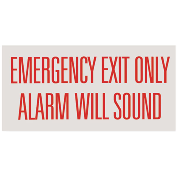Self-Adhesive Vinyl "Emergency Exit Only..." Sign, 12" x 6"