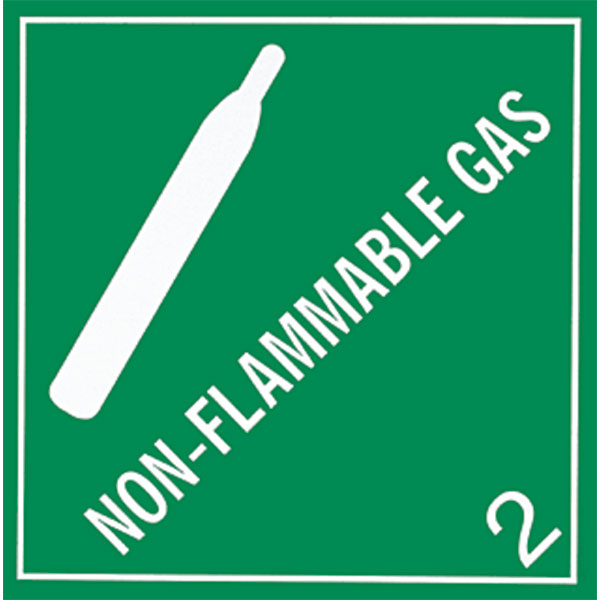 "Non-Flammable Gas" DOT Label, 4" x 4"