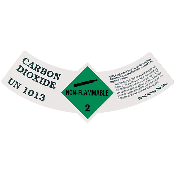 "Carbon Dioxide UN 1013" DOT Label, 5 7/8" x 2 1/4"