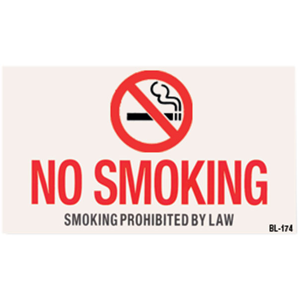 Self-Adhesive Vinyl "No Smoking..." Sign w/ Picture, 8" x 5"