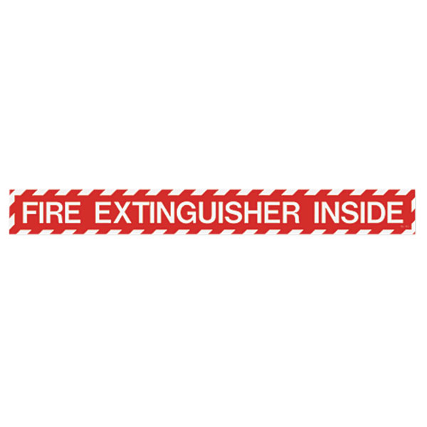 Self-Adhesive Vinyl "Fire Extinguisher Inside" Sign, 18" x 2"