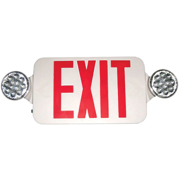 Red Combo Micro LED Exit Sign & Emergency Light