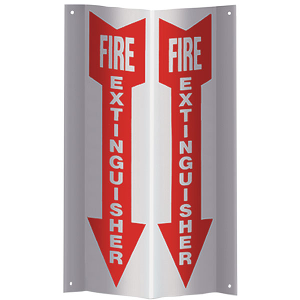 3-D Rigid Plastic "Fire Extinguisher" Arrow Sign, 4" x 18"