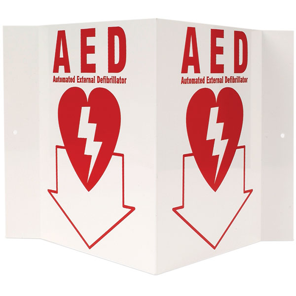 “Automated External Defibrillator” Stand-Out Sign, 5" x 6"