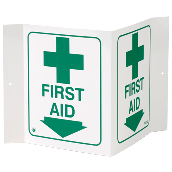 "First Aid" 3-D Sign, Plastic, 5" x 6"