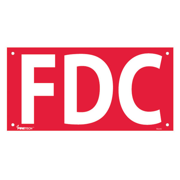 "FDC", Aluminum, 6" Letters, 7" x 14"