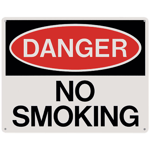 Rigid Plastic "Danger No Smoking" Sign, 10" x 8"