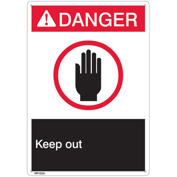 ANSI Z535 Rigid Plastic "Danger Keep Out" Sign, 7" x 10"