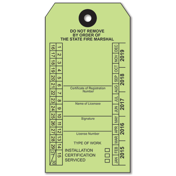 Customized Louisiana Certification Tags, Green