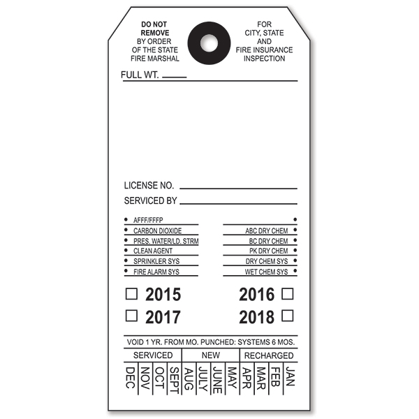 Customized "N"-Style Service Tags,(Black Imprint), White