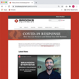 Brooks COVID webpage screenshot