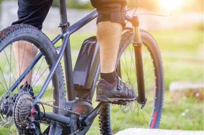 Person riding an e-bike